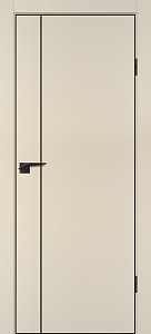 Товар Межкомнатная дверь P-21  черный молдинг PET,  кромка ABS черная c 4-х ст. Бежевый матовый