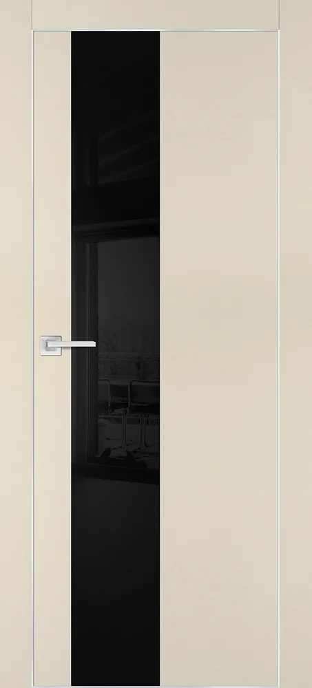 Межкомнатная дверь PX-6  AL кромка с 4-х ст. Бежевый матовый