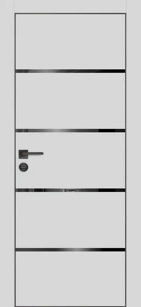 Межкомнатная дверь PX-17 черная кромка с 4-х ст. Сапфир матовый